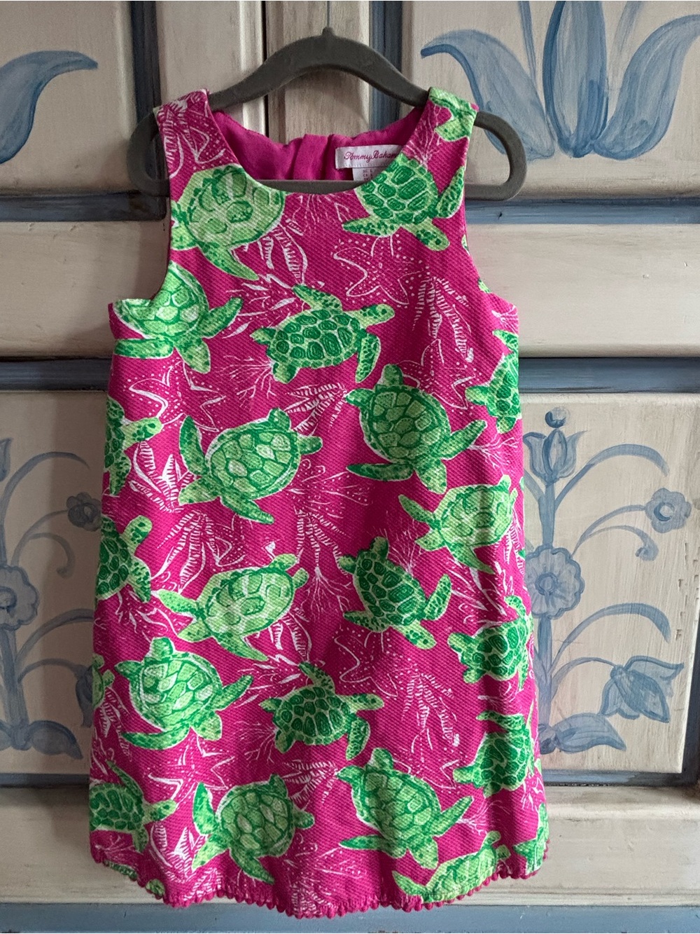 Tommy Bahama Hot Pink Dress with Green Turtle Print